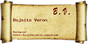Bojsits Veron névjegykártya